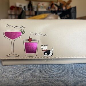Radley London Cream Clutch with Pink Cocktail Motif
